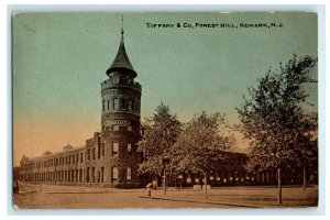1913 Tiffany & Co. Forest Hill Tower Clock  Newark New Jersey NJ Postcard 