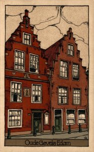 Netherlands Oude Gevel Edam Vintage Postcard 08.49