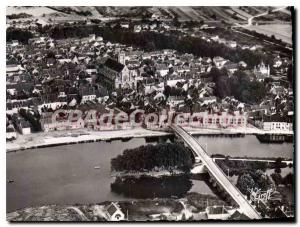 Modern Postcard Villeneuve sur Yonne view Aerienne L'lle Bridges on the Yonne...