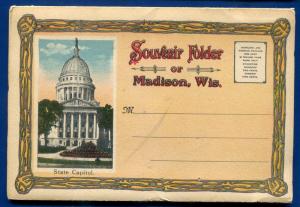 Madison Wisconsin wi Monona Park CNR RR Depot Lake Mendota postcard folder