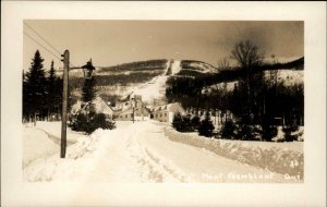 Mont Tremblank Quebec Snowy Winter Scene Real Photo Vintage Postcard