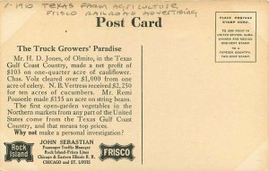 Texas C-1910 Farm Agriculture Frisco Railroad Advertising Postcard 21-5895 