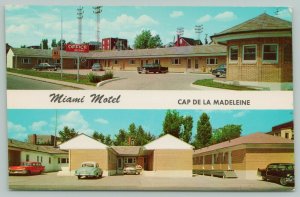 Cap de la Madeline PQ Canada~Miami Motel Roadside~1950s Cars~Red Station Wagon