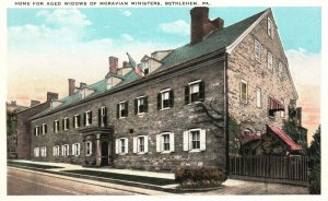 Vintage Postcard Home For Aged Moravian Widows  Ministers Bethlehem Pennsylvania