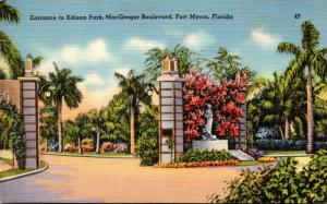 Florida Fort Myers MacGregor Boulevard Entrance To Edison Park