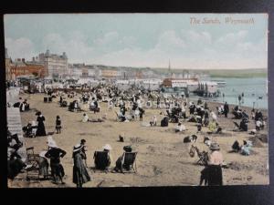 Dorset WEYMOUTH THE SANDS c1910 Old Postcard by Valentines 64667