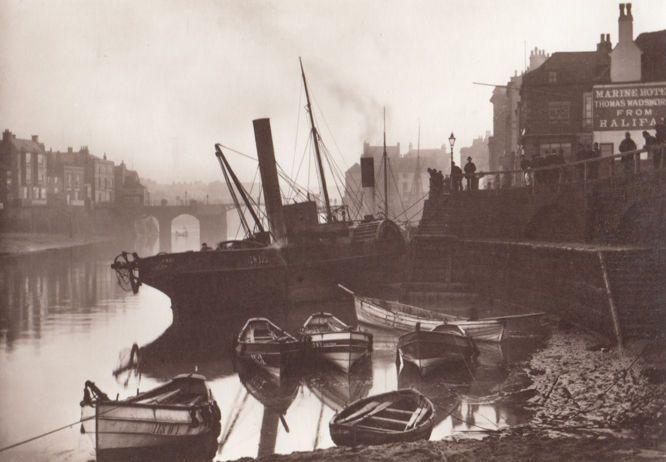 Victorian Ship Scottish The Flying Spray at Whitby Yorkshire Harbour Postcard