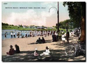 Postcard Old Colorado Bathing Beach Berkeley Park Denver Bike Cycle