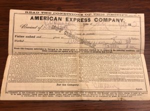 Vintage 1905 American Express Company Shipping Receipt Bill