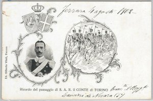 49517 Vintage POSTCARD - FERRARA - REAL: Visit Count of Turin! 1902-