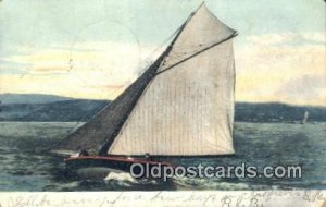 Sailboat 1906 light wear postal used 1906