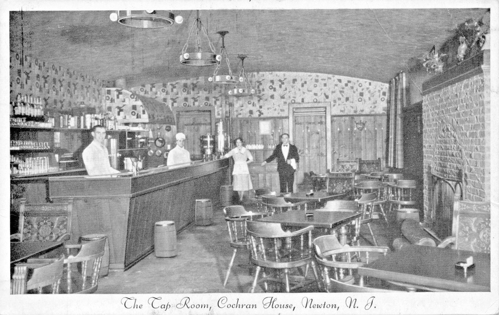 Newton New Jersey Cochran House The Tap Room Bar Postcard