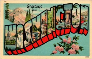 Greetings From Washington Large Letter Linen 1941