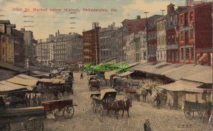 Postcard Dock St Market Below Walnut Philadelphia PA 1914