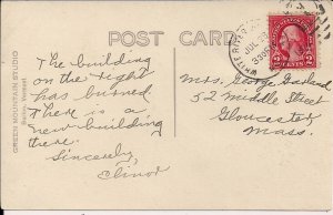 RPPC White River Junction VT, 1921 Postmark, Cars, Cafeteria, Park, Town View