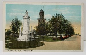 Baltimore Maryland Federal Hill Park Postcard