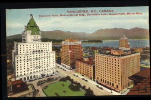 Linen Postcard-Hotels..Buildings-Vancouver,BC,Canada