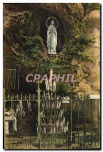 Old Postcard Lourdes Virgin of Grolle