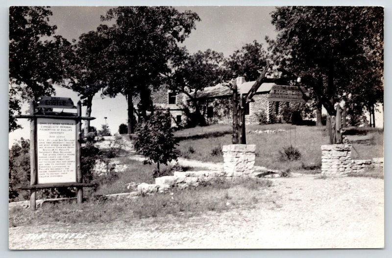 Eureka Springs AR~Castle @ Inspiration Point~Rooms Cabins for Rent~1940s RPPC 