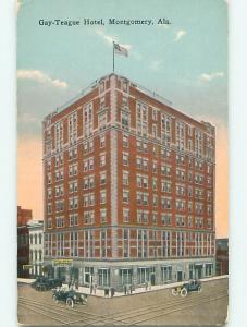 Unused Divided-Back OLD CARS & GAY-TEAGUE HOTEL Montgomery Alabama AL u9944