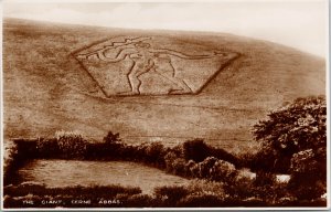 The Giant Cerne Abbas Dorset UK Nude Figure Unused Hurworth RPPC Postcard F72