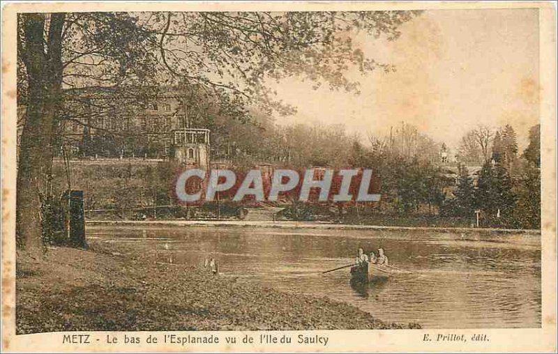 Old Postcard Metz The bottom of the Esplanade saw the Isle of Saulcy
