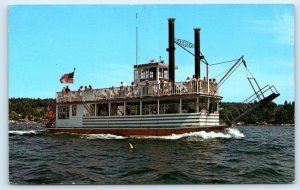 BOOTHBAY HARBOR, Maine ME ~ Boat MAGNUM RIVER QUEEN Capt. Ransom Kelley Postcard