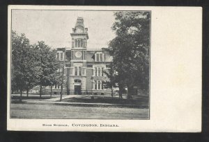 COVINGTON INDIANA HIGH SCHOOL BUILDING 1905 VINTAGE POSTCARD