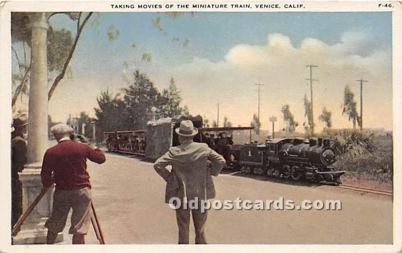 Vencie, California, CA, USA Postcard Taking Movies of the Miniature Train Unused