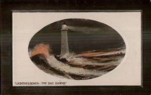 Lighthouse - Lighthousemen THE DAY DAWNS c1910 Real Photo Postcard