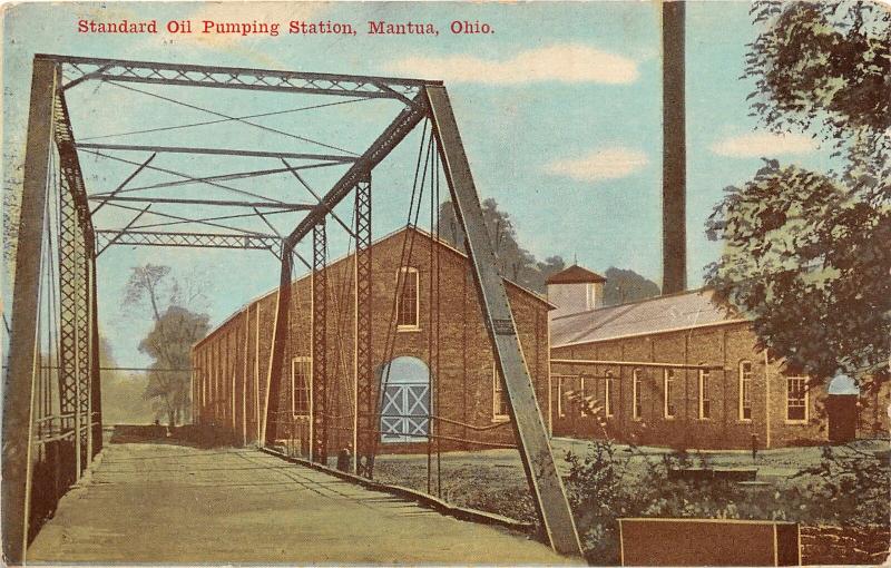 F36/ Mantua Ohio Postcard 1911 Standard Oil Pumping Station