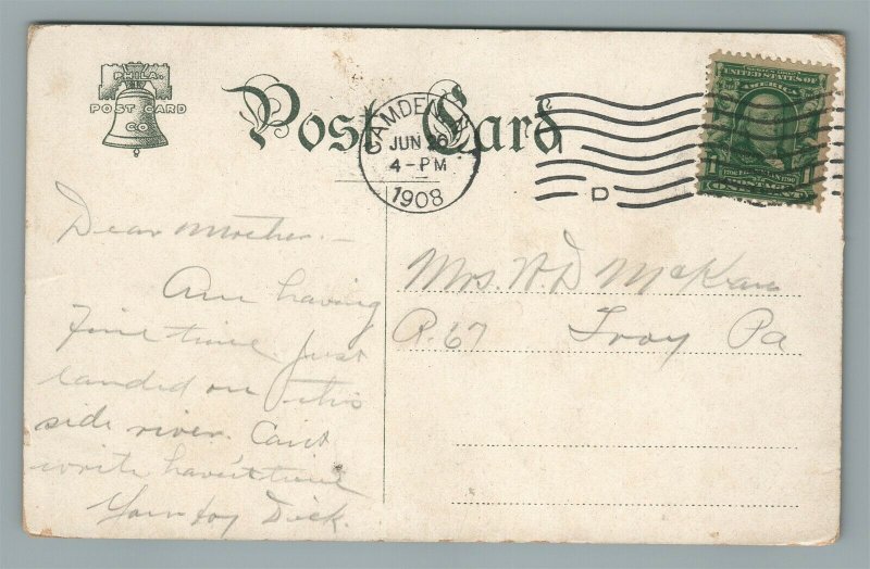 CAMDEN NJ WOODLYN PARK ENTRANCE ANTIQUE POSTCARD