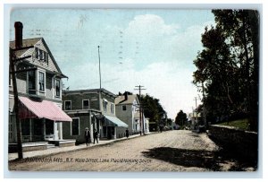 1910 Main Street Lake Placid Looking South Adirondacks Mts New York NY Postcard