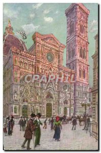 Old Postcard Firenze Duomo e Campanile