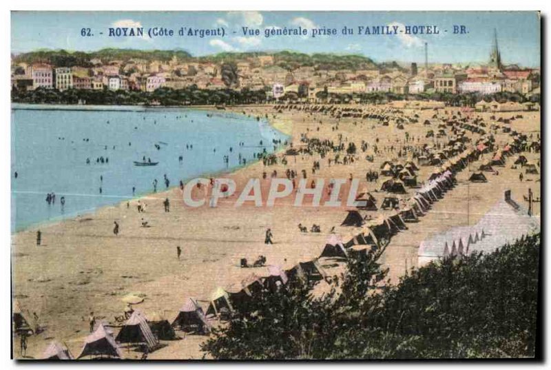 Old Postcard Royan General View from the Family Hotel