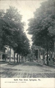 Springvale ME North Main St. c1910 Postcard