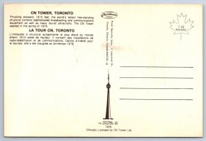 Aerial View Of The CN Tower, Toronto Ontario Canada, 1976 Chrome Postcard #1