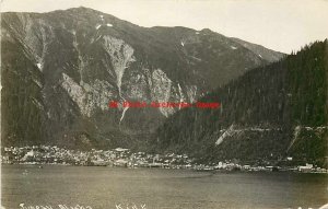 AK, Juneau, Alaska, RPPC, Town View From Water, Kirk Photo