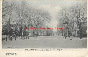 NY, Brushton, New York, Delancey Avenue, Winter Scene, 1907 PM, Smith Pub