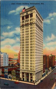 Vtg Birmingham Alabama AL Comer Building 1940s Unused Linen Postcard