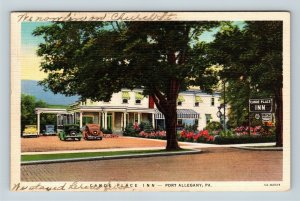 Port Alleghany PA, Canoe Place Inn, Pennsylvania, Linen Postcard Z62