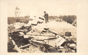 G7/ Pleasant Hills Iowa RPPC Postcard c1910 Storm Disaster Home 3