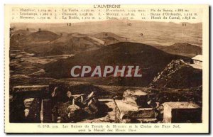 Old Postcard Auvergne The ruins of the temple of Mercury and the South Puys c...