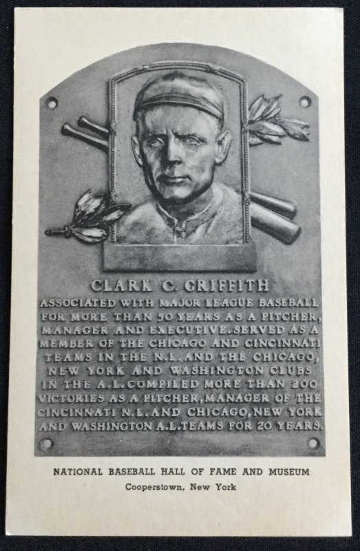 Unused Postcard Charles L Griffith National Baseball Hall of Fame NY LB