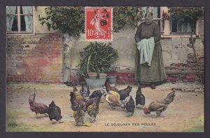 Postcard, France, The Chickens' Lunch