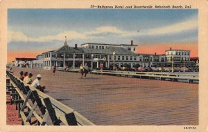 Rehoboth Beach Delaware Belhaven Hotel and Boardwalk Vintage Postcard JI658004