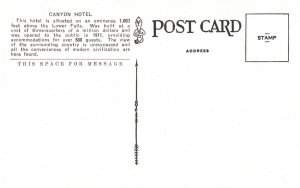 Vintage Postcard Canyon Hotel Above Lower Falls Yellowstone National Park WY