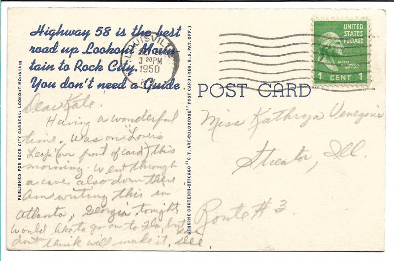 Lookout Mountain, TN - Lover's Leap in Rock City Gardens - 1950