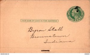 US Postal stationery 1c to Indiana