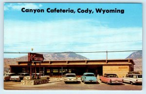 CODY, WY Wyoming CANYON CAFETERIA  c1950s CARS Roadside Park County Postcard